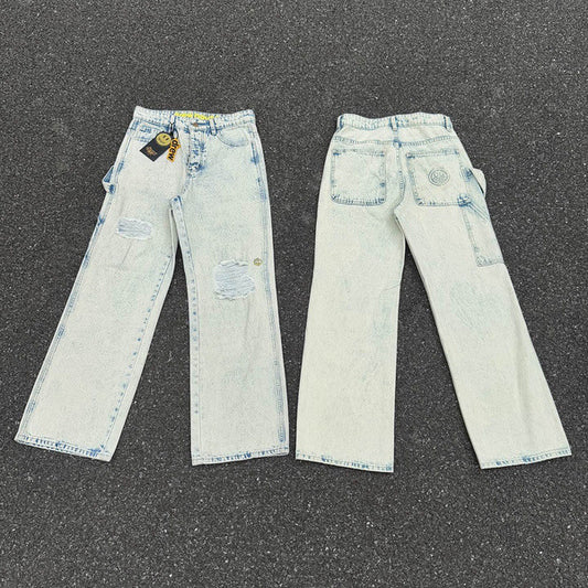DREW house mini smiley face logging embroidery carpenter jeans unisex new top version