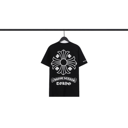 Chrome Hearts Scroll Cross Graphic Tee Collection Loose Fit Round Neck Short Sleeve Cotton T Shirt