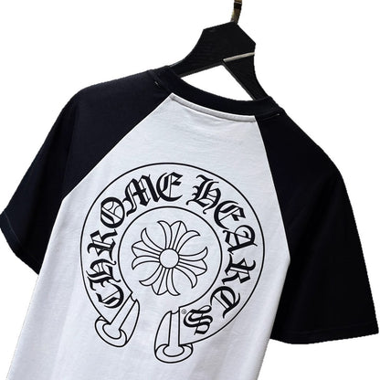 Chrome Hearts Cross Flower Sanskrit Patch Short Sleeve T-Shirt Unisex Streetwear