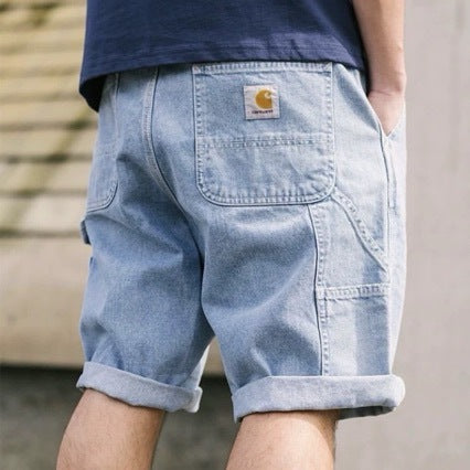 Carhartt Washed Wholesale Men's Black Workwear Denim Shorts for Cross Border Ecommerce