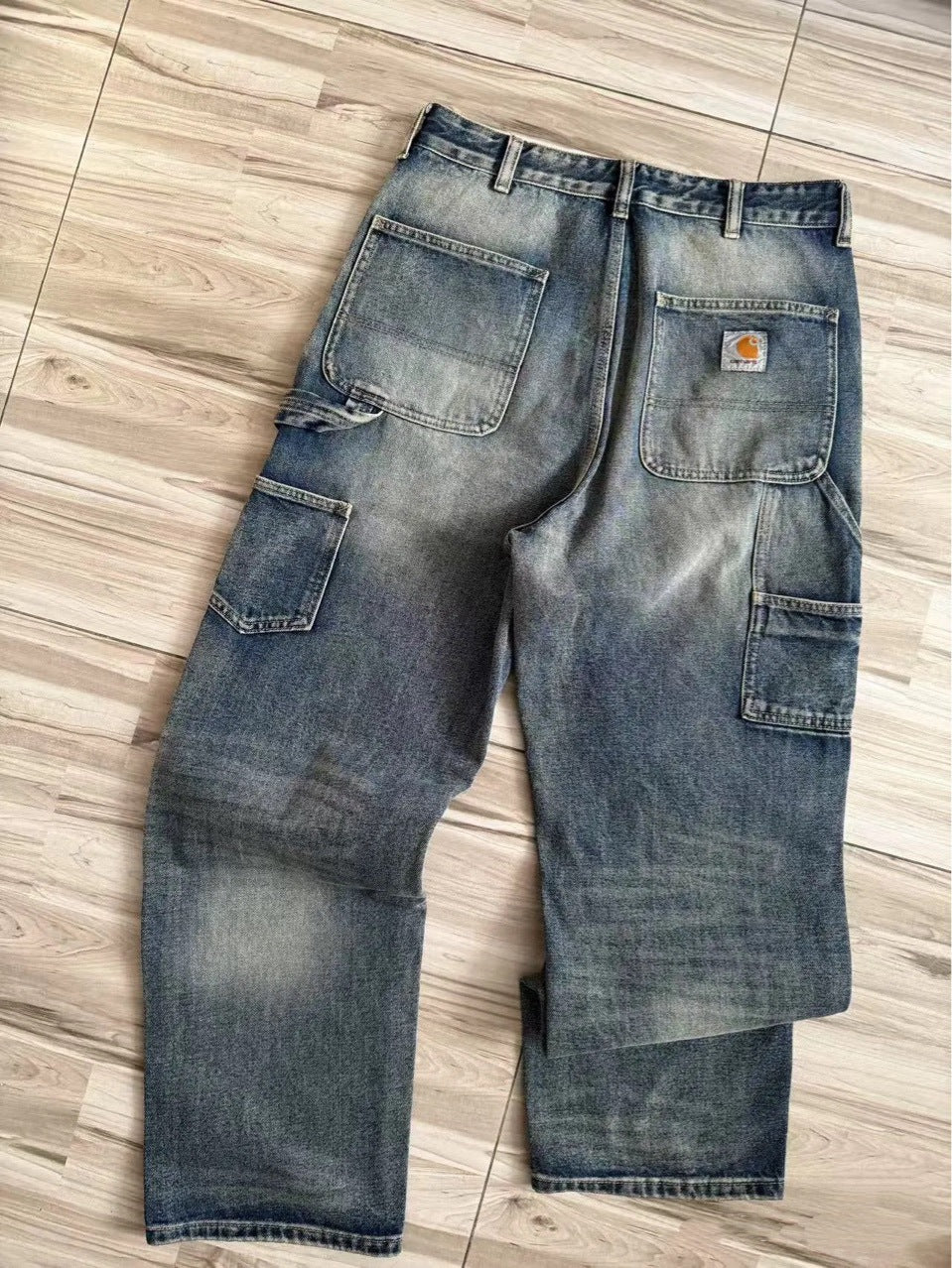 Carhartt Workwear Multi Pocket Cleanfit Denim Pants Vintage American Retro Lumberjack Casual Trousers