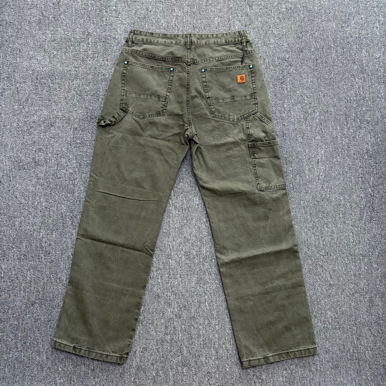 Carhartt B136 Vintage Washed Double Knee Logger Work Pants Straight Leg American Streetwear Retro Workwear