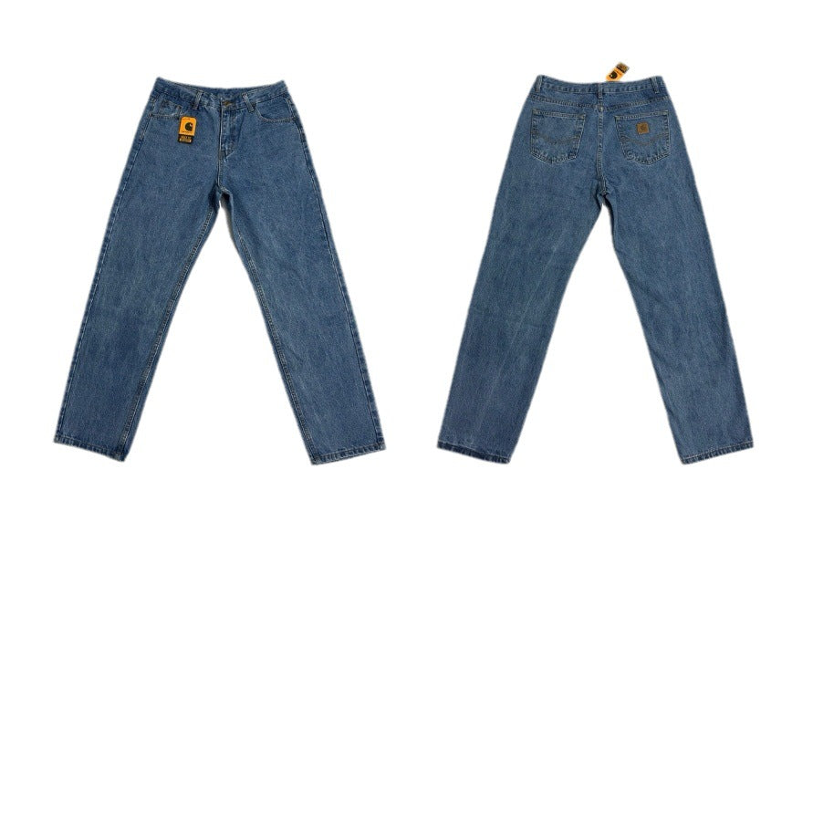 Vintage Carhartt Relaxed Fit Jeans for Men American Street Style Loose Trousers High Street Fashion