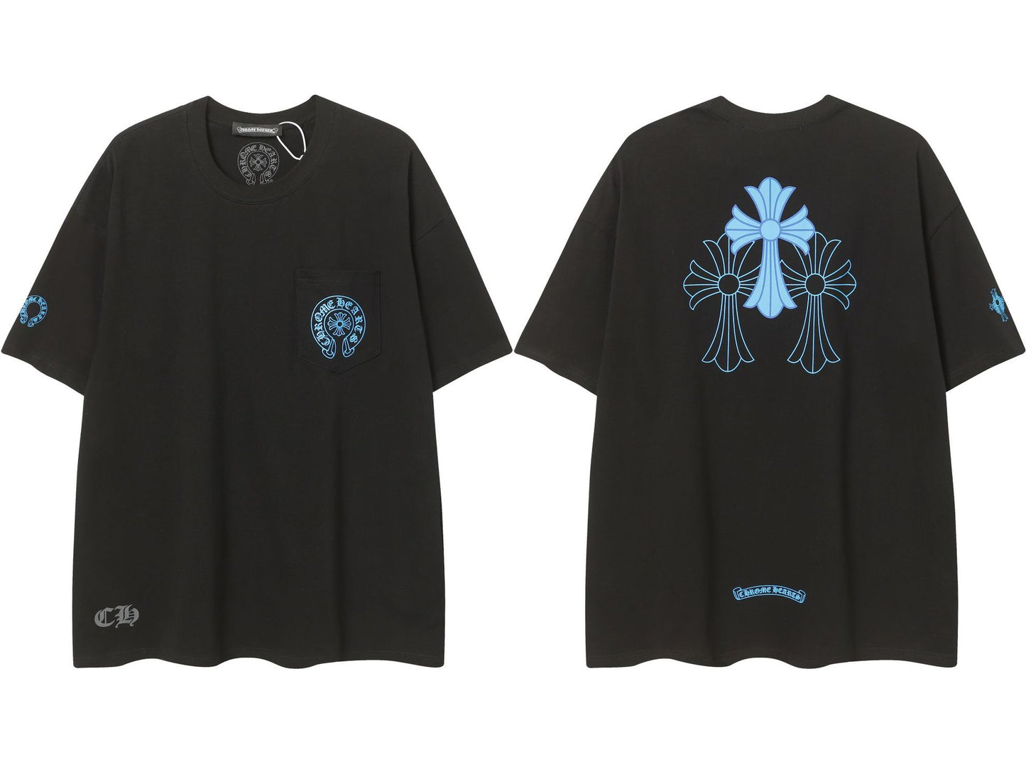 Chrome Hearts Cross Color Patch Print Short Sleeve T Shirt