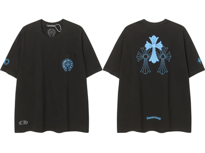 Chrome Hearts Cross Color Patch Print Short Sleeve T Shirt