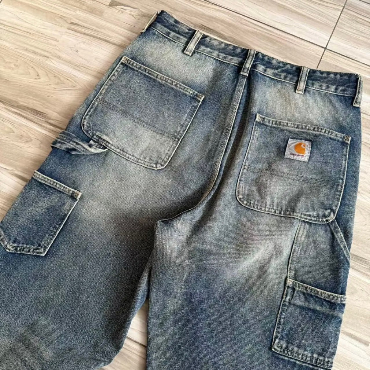 Carhartt Workwear Multi Pocket Cleanfit Denim Pants Vintage American Retro Lumberjack Casual Trousers