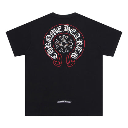 Chrome Hearts Colorful Cross Print Short Sleeve T Shirt Unisex Streetwear Fashion Trendy Tee