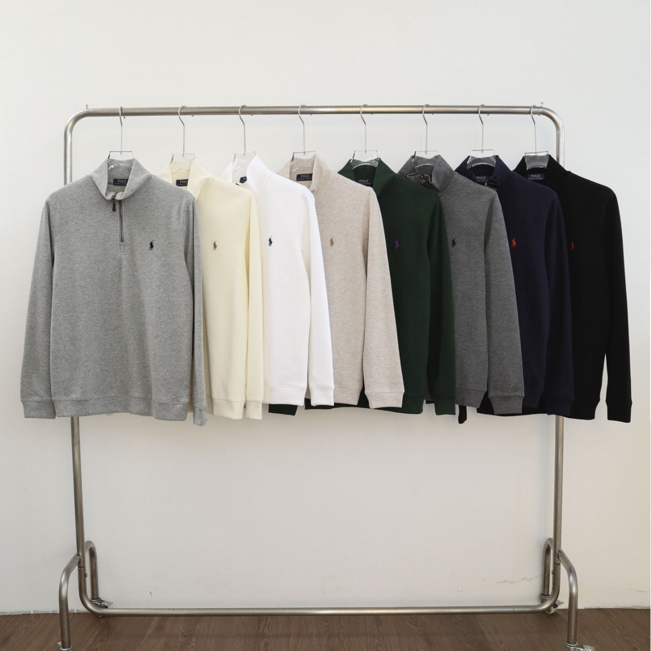 Ralph Lauren Polo Pony Emblem 8 Colors Vintage Half Zip Sweater Unisex High Quality RL Knit Top