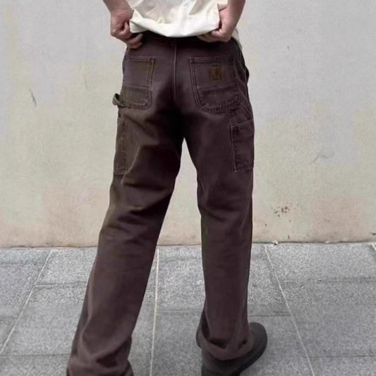 Carhartt B136 Heavyweight Washed Distressed Double Knee Canvas Work Pants Unisex Vintage Carpenter Trousers