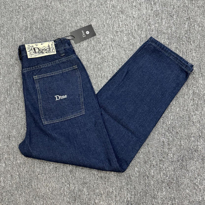 Dime BAGGY Loose Fit Denim Shorts Street Skate Style Embroidered Cotton Casual Pants