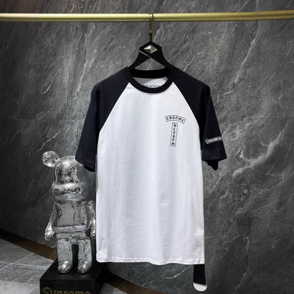 Chrome Hearts Cross Flower Sanskrit Patch Short Sleeve T-Shirt Unisex Streetwear