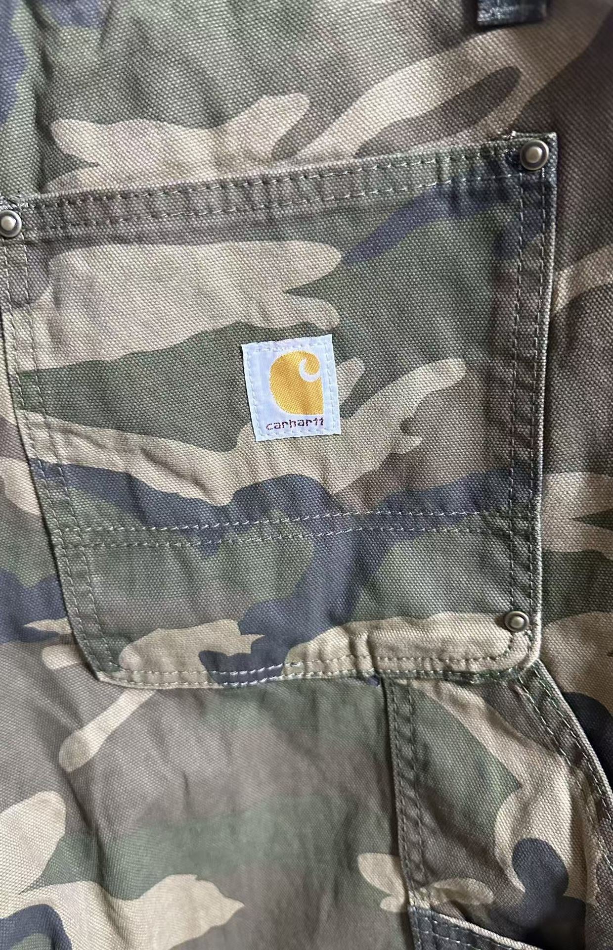 Carhartt Camo Carpenter Jeans High Quality Workwear Denim Pants for Men Casual and Durable