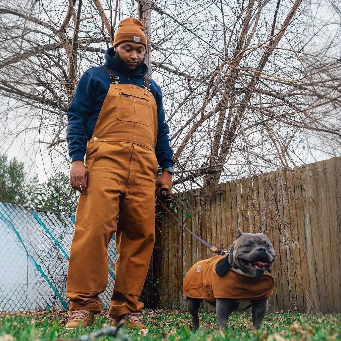 Carhartt Heavyweight Canvas Bib Overalls for Men Loose Fit Workwear Dungarees