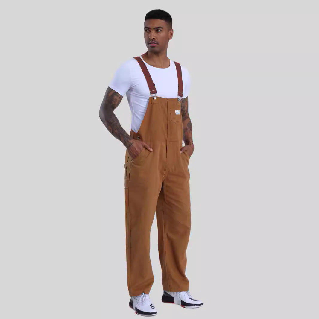 Vintage Carhartt Overalls Workwear Denim Suspenders Retro Japanese Style Amekaji Replica Canvas Bib Pants Spring 2025