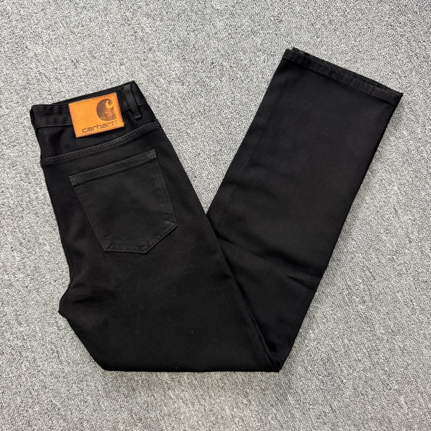 Trendy Carhartt Japanese Style Washed Straight Leg Jeans Spring Summer Casual White Denim Pants Simple and Fashionable