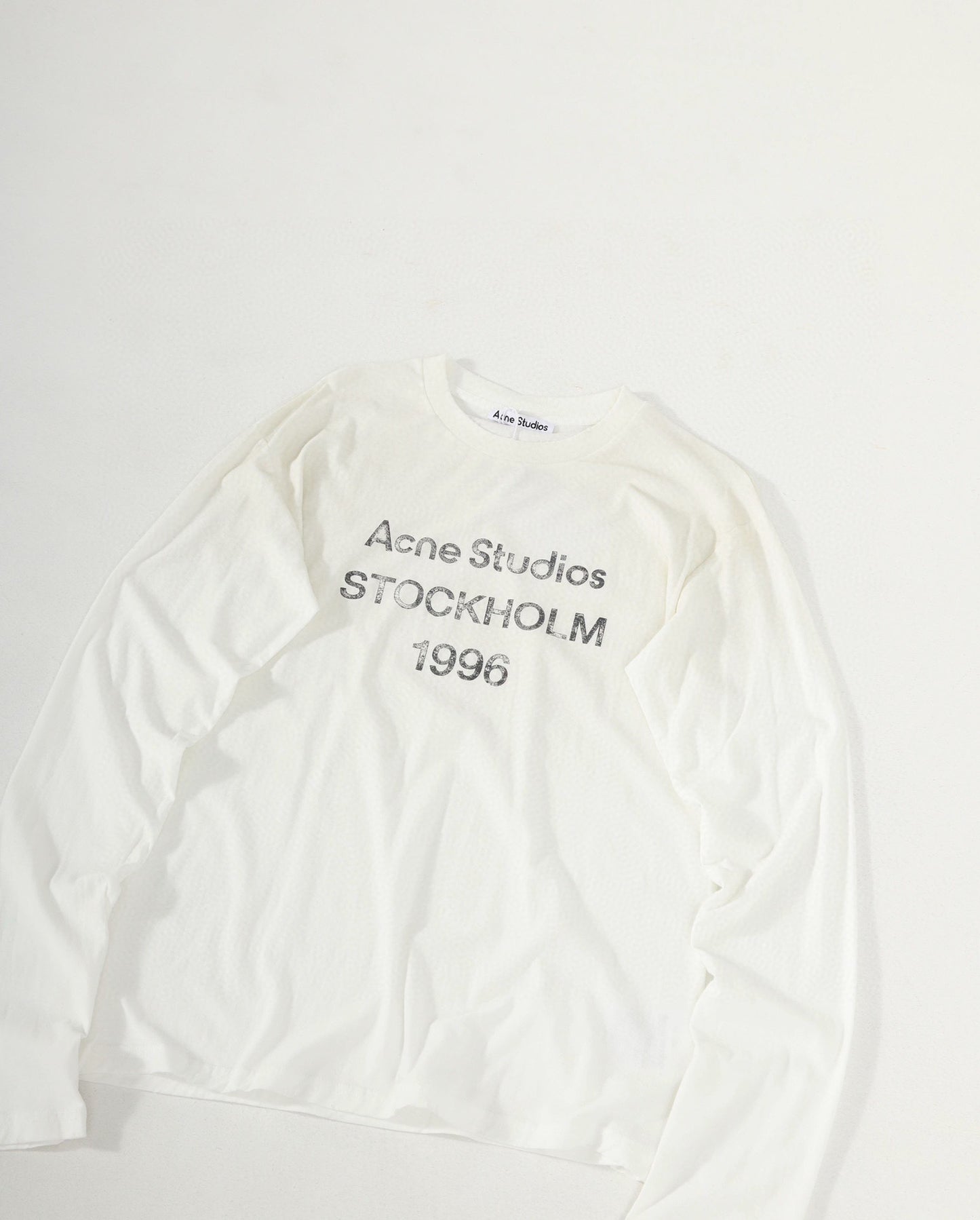 Acne Studios Distressed Washed Long Sleeve Vintage Unisex T-Shirt Sun Protection High Quality