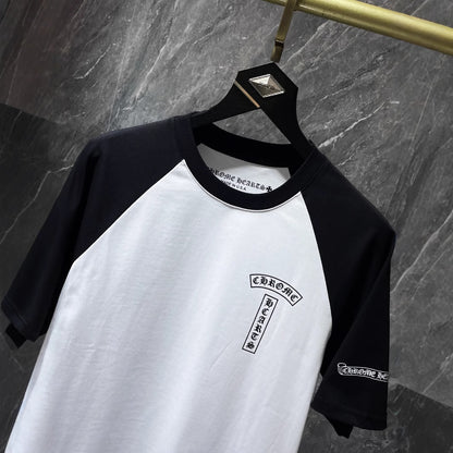 Chrome Hearts Cross Flower Sanskrit Patch Short Sleeve T-Shirt Unisex Streetwear