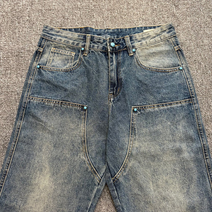 Carhartt Summer New American Street Style Washed Denim Pants Fashion Versatile High Street Loose Lazy Style Long Pants