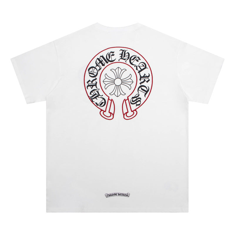 Chrome Hearts Colorful Cross Print Short Sleeve T Shirt Unisex Streetwear Fashion Trendy Tee