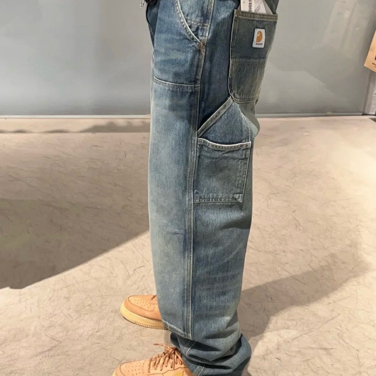 Carhartt Workwear Multi Pocket Cleanfit Denim Pants Vintage American Retro Lumberjack Casual Trousers