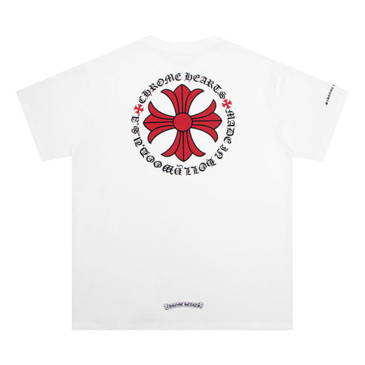 Chrome Hearts Colorful Cross Print Vintage Cotton T Shirt Streetwear Distressed Retro Style