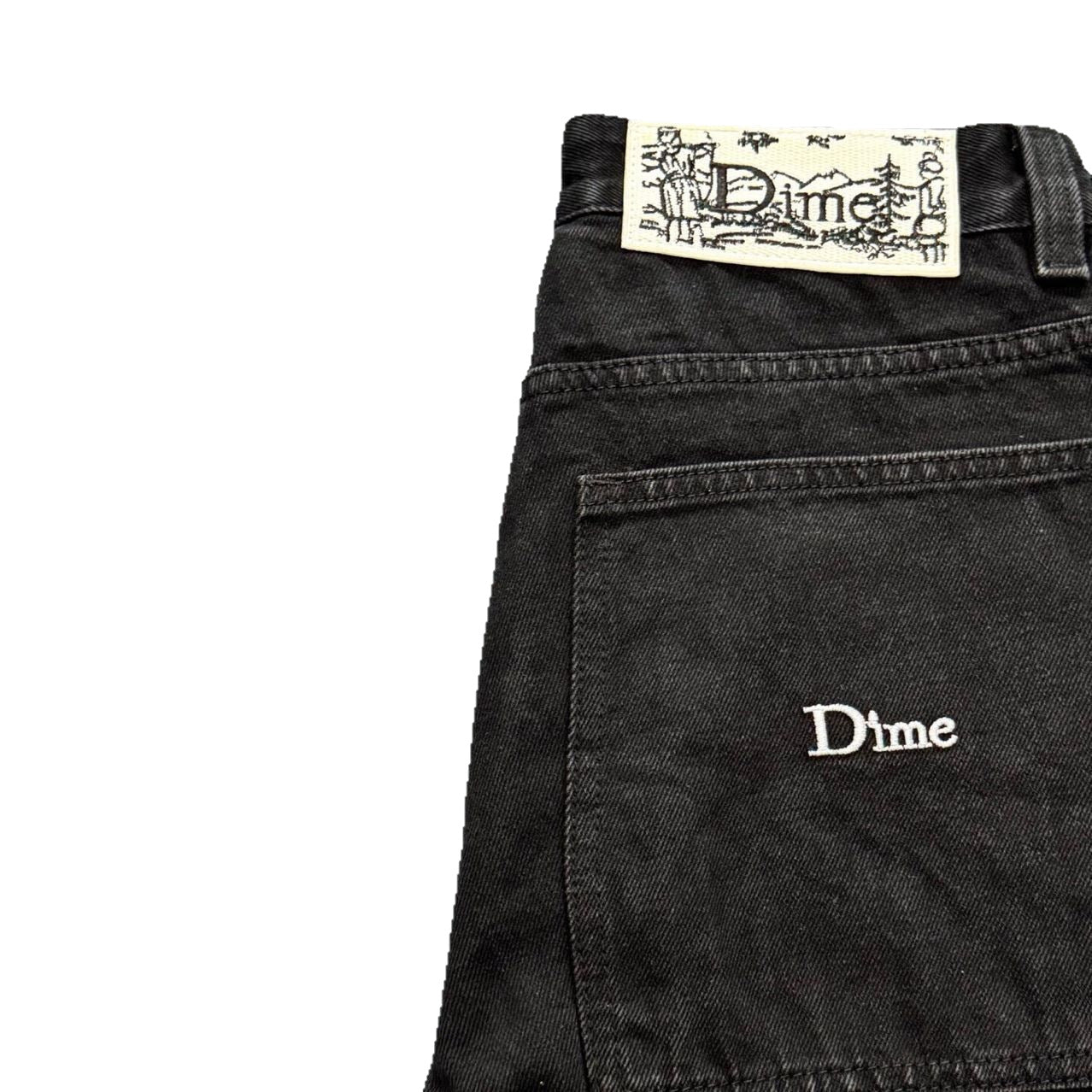 Dime Loose Straight Leg Denim Shorts Vintage American Retro Embroidery Summer Casual Mid Length