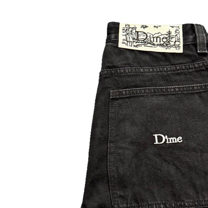 Dime Loose Straight Leg Denim Shorts Vintage American Retro Embroidery Summer Casual Mid Length