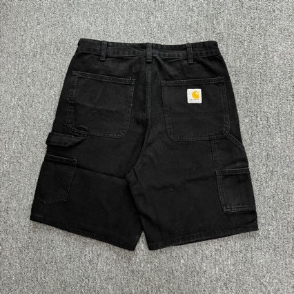 Carhartt Washed Wholesale Men's Black Workwear Denim Shorts for Cross Border Ecommerce