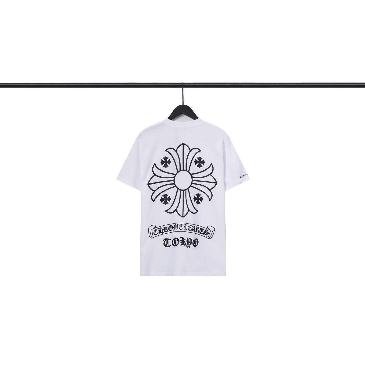 Chrome Hearts Scroll Cross Graphic Tee Collection Loose Fit Round Neck Short Sleeve Cotton T Shirt