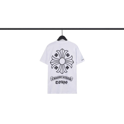 Chrome Hearts Scroll Cross Graphic Tee Collection Loose Fit Round Neck Short Sleeve Cotton T Shirt