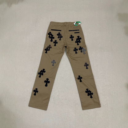 Edition Black White Zebra Stripe Cross Embroidery Straight Leg Vintage Washed Casual Jeans