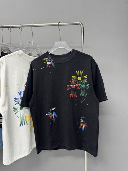 Chrome Hearts Summer Vintage Washed Short Sleeve T Shirt Unisex Heavy Distressed Tee