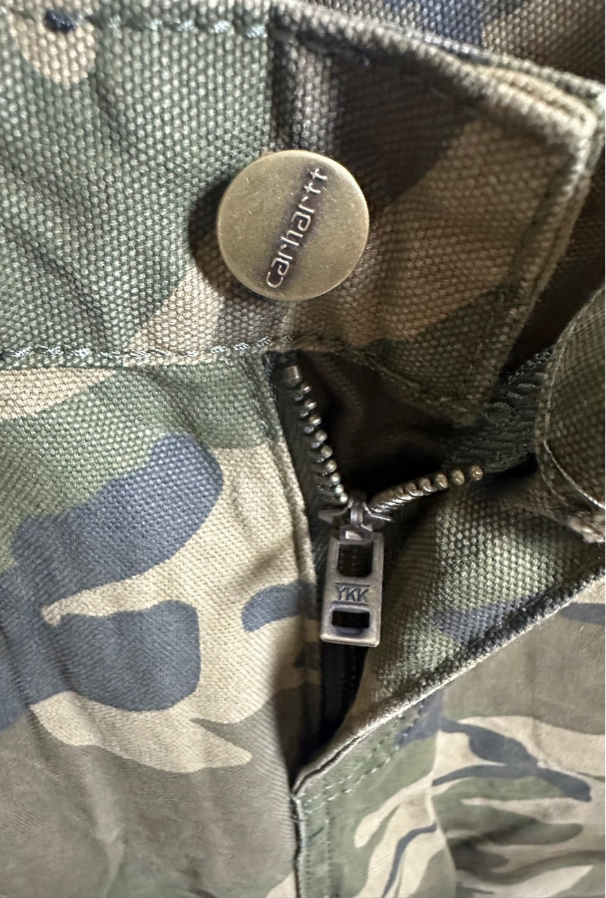 Carhartt Camo Carpenter Jeans High Quality Workwear Denim Pants for Men Casual and Durable