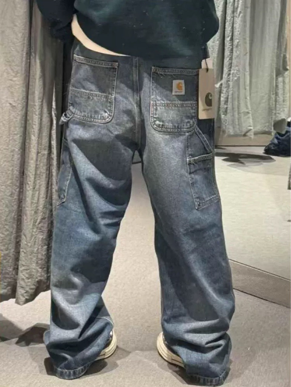 Carhartt Workwear Multi Pocket Cleanfit Denim Pants Vintage American Retro Lumberjack Casual Trousers