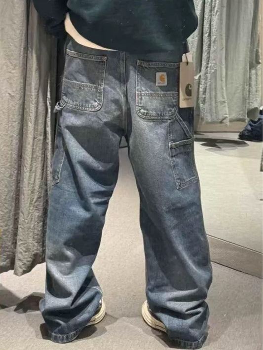 Carhartt Workwear Multi Pocket Cleanfit Denim Pants Vintage American Retro Lumberjack Casual Trousers