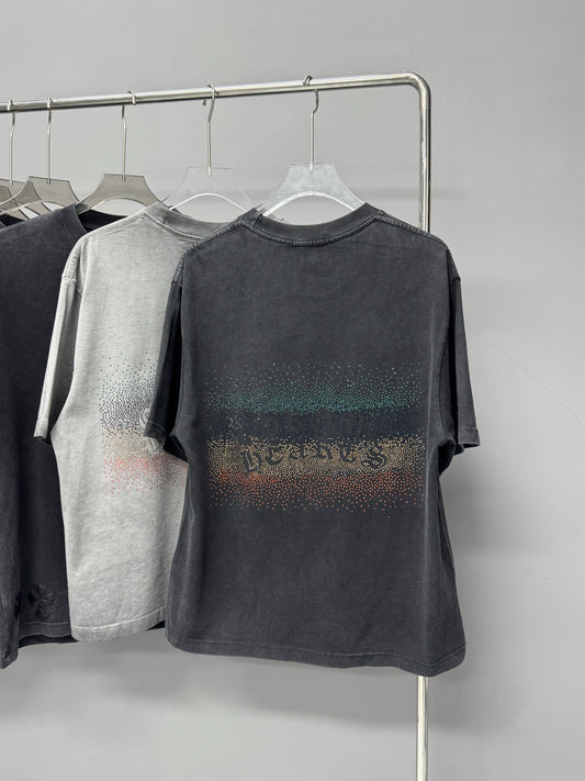 Summer Chrome Hearts Heavy Washed Cotton Distressed Short Sleeve Tee Unisex Vintage