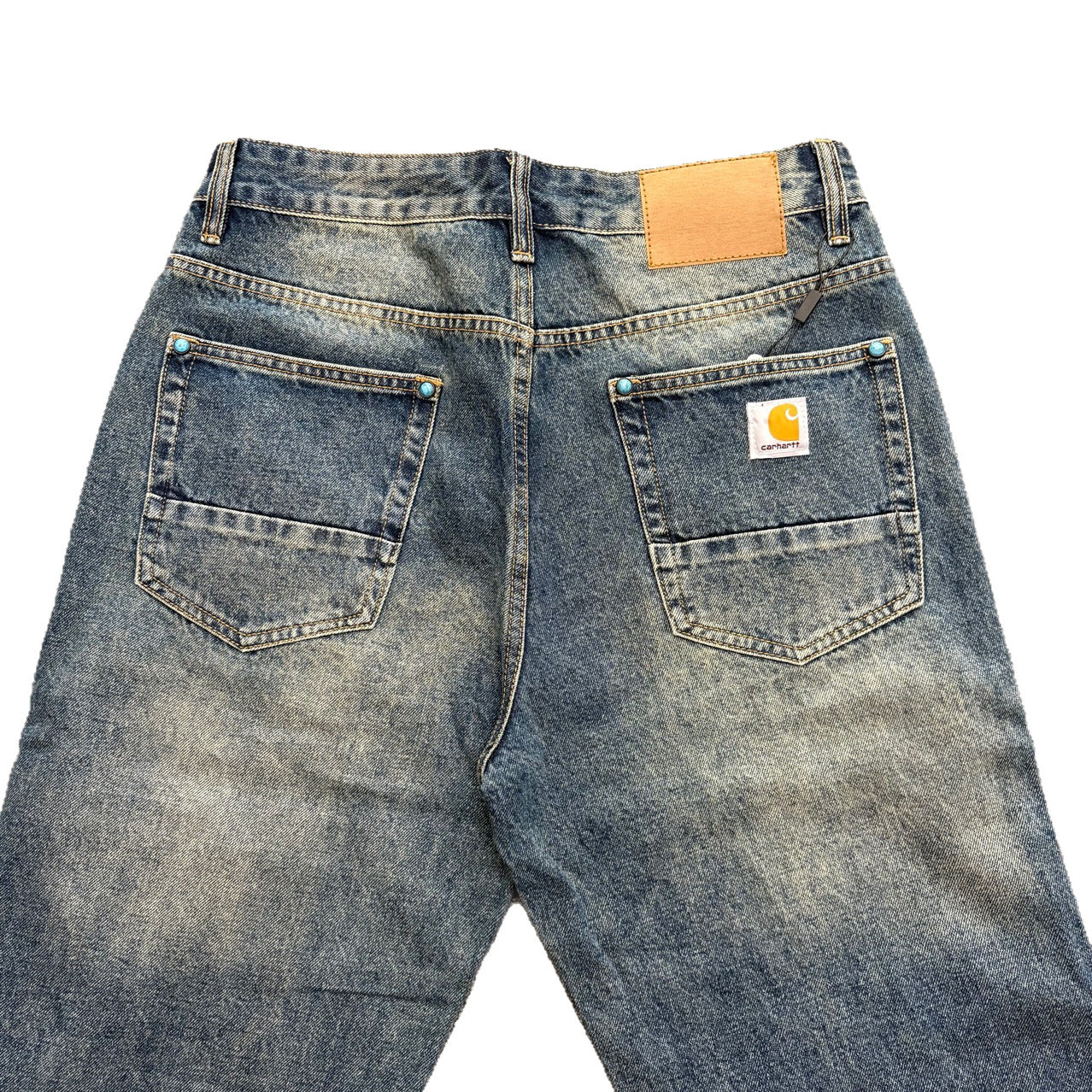 Carhartt Summer New American Street Style Washed Denim Pants Fashion Versatile High Street Loose Lazy Style Long Pants