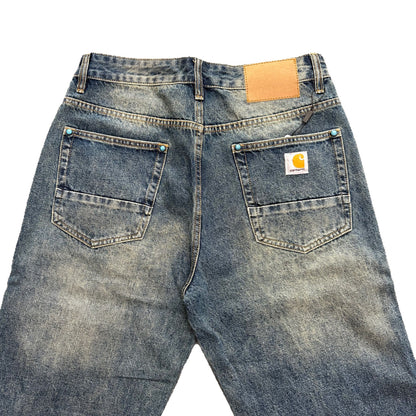 Carhartt Summer New American Street Style Washed Denim Pants Fashion Versatile High Street Loose Lazy Style Long Pants