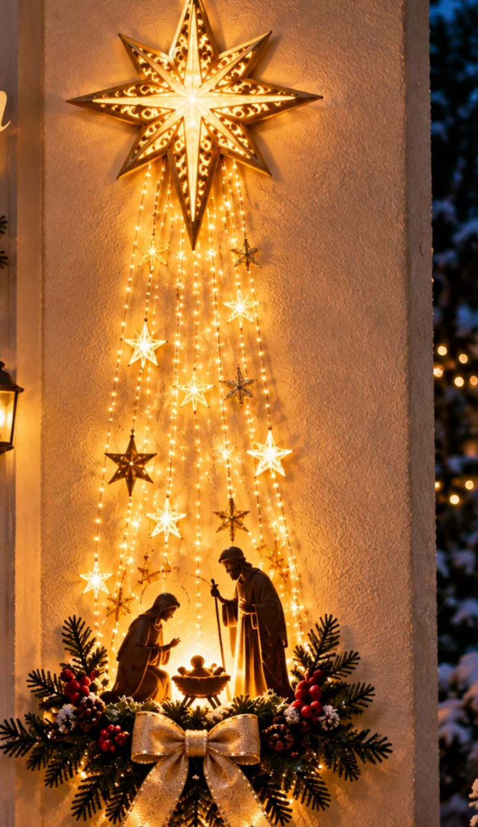 ✨Last Day 90% OFF✨✝️ Bethlehem Star of Faith™ – Lighted Nativity Wall Decor
