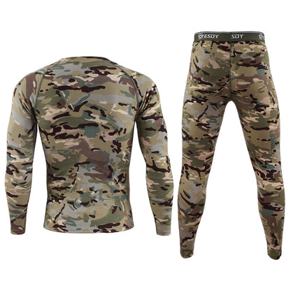 Conjunto de roupas íntimas térmicas de veludo esportivo masculino