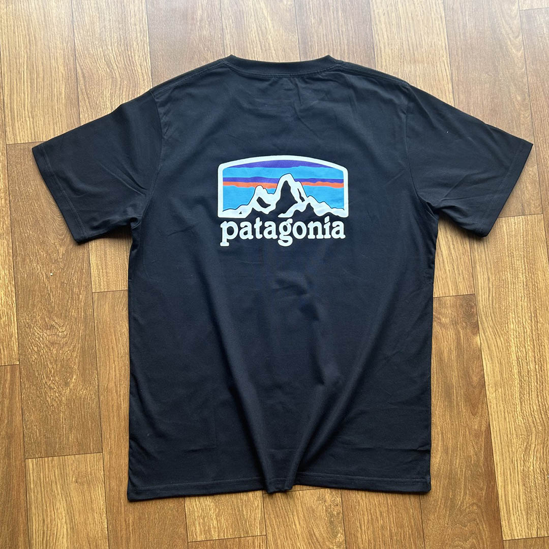Patagonia Responsibili-Tee Mountain Print Outdoor Cotton Short Sleeves