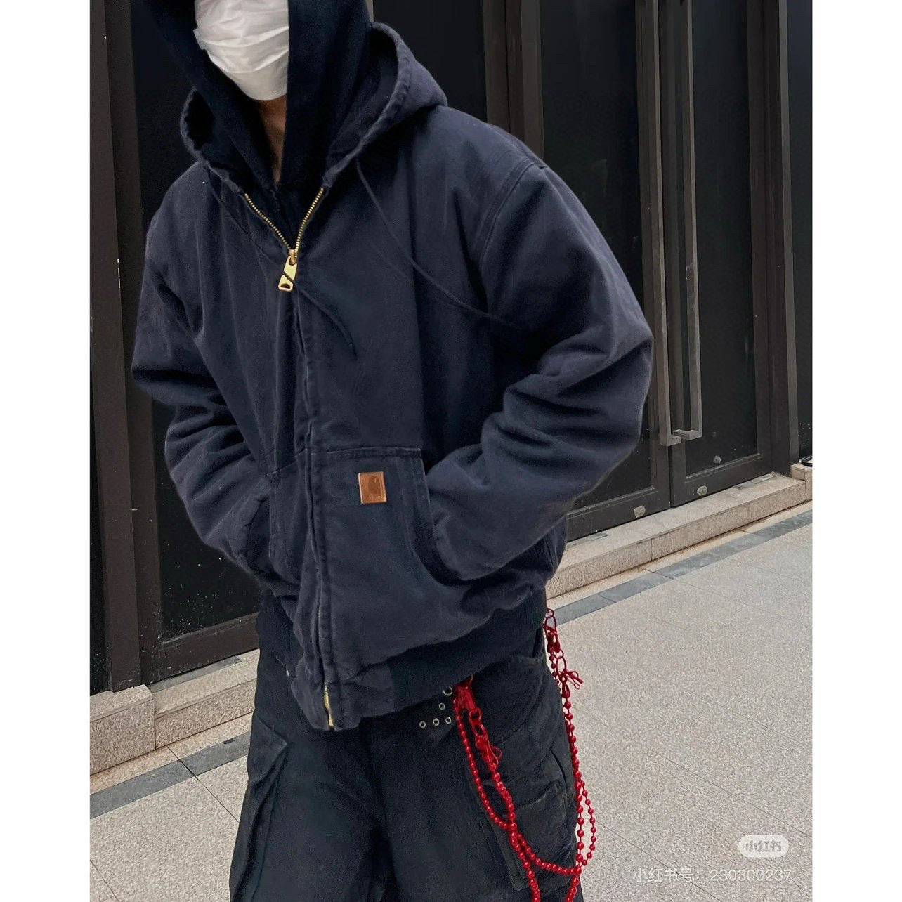 Carhartt J25 Heavyweight Washed J130 Hooded Jacket, American Vintage Distressed Style