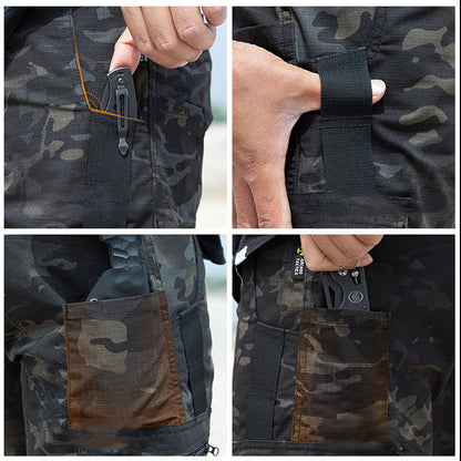 Camuflaje al aire libre entrenamiento múltiple pantalones cortos para hombres