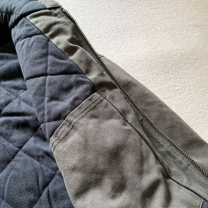 Vintage J130 washed distressed hooded zip-up jacket/padded coat