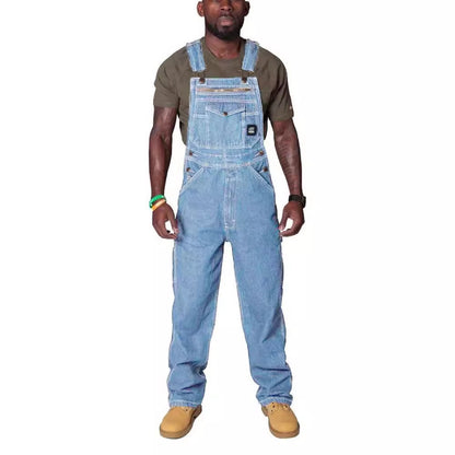 Denim Big Pockets Macacos de Macarinhos de trabalho