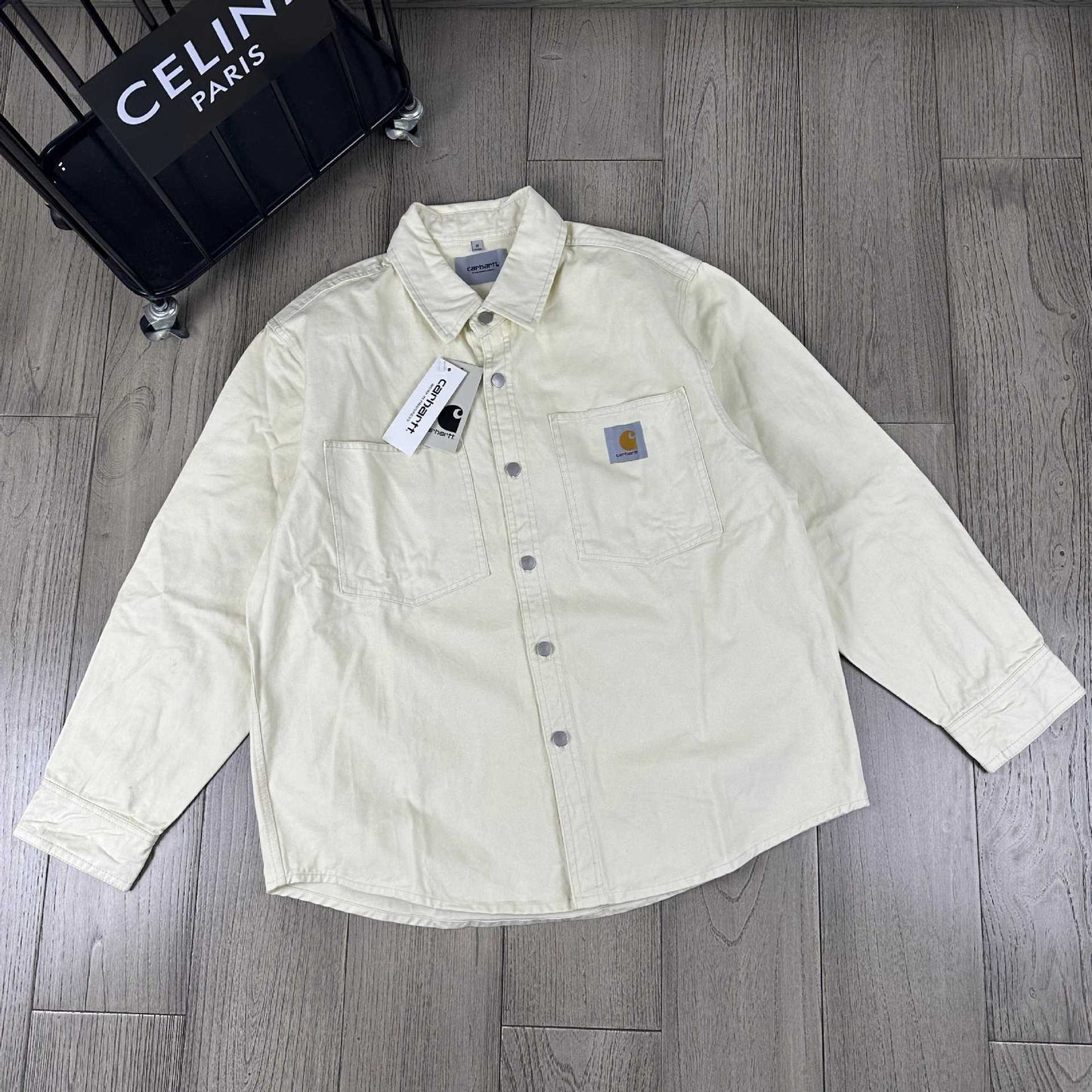 American Retro Work Shirt, Men's Long-sleeved Loose-fitting Cotton Shirt, Carhartt Work Cargo Shirt