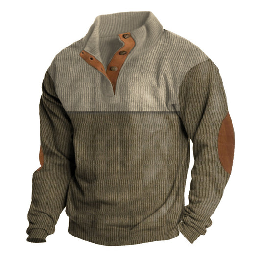 Outdoor Casual Color Matching Lapel Sports Sweater Hoodie
