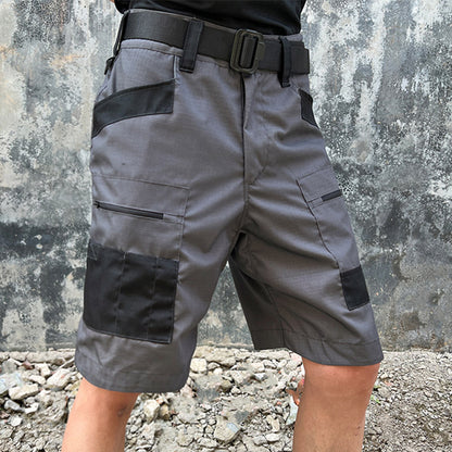 Multi-bolso de vários zípers de secagem rápida de camuflagem à prova d'água shorts homens