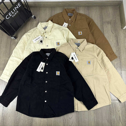 American Retro Work Shirt, Men's Long-sleeved Loose-fitting Cotton Shirt, Carhartt Work Cargo Shirt