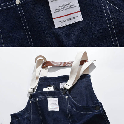 Blue Denim Overalls for Men Workwear Plus Size